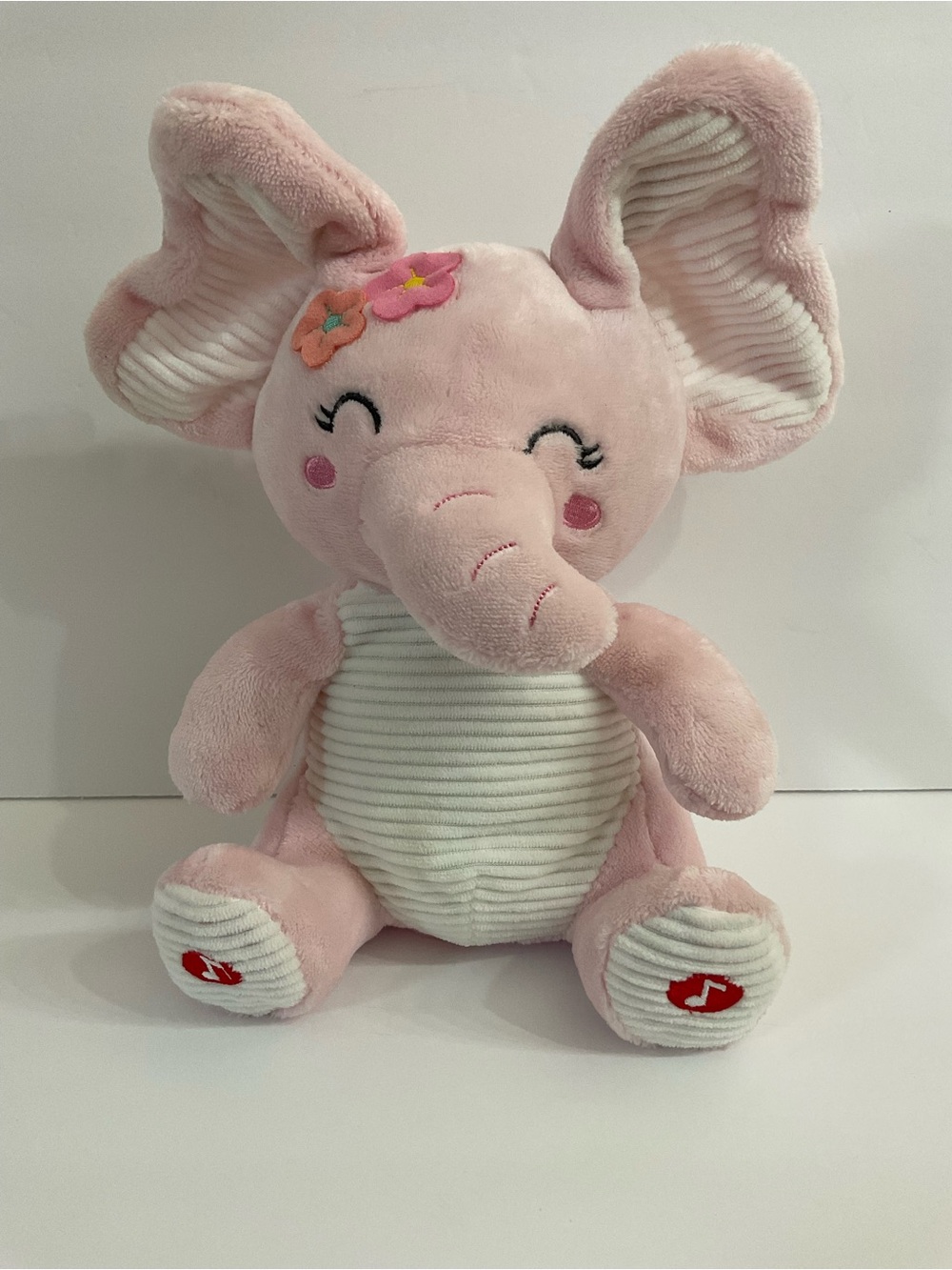 Elephant Plush Animal Pink Flappy Ears Musical Peek A Boo